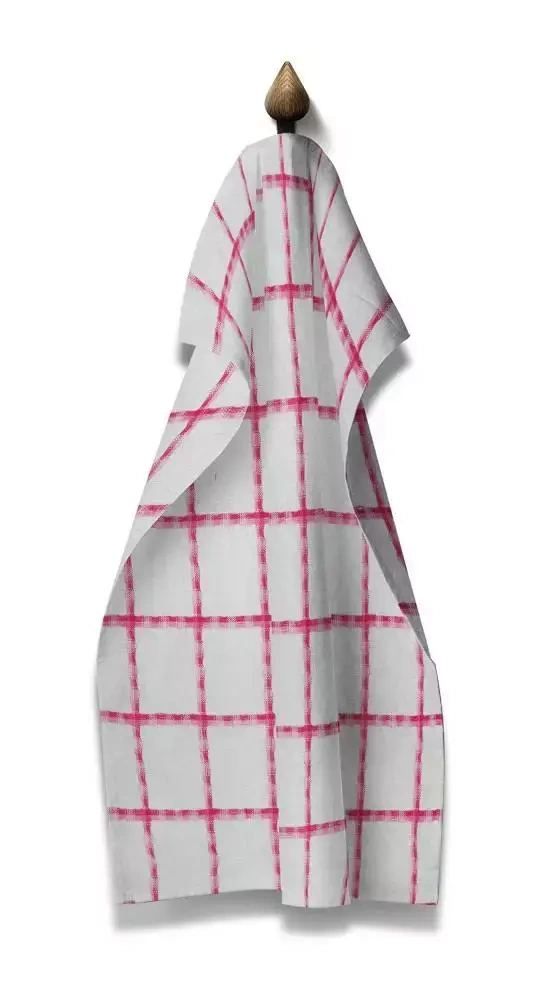 Big Check ścierka kuchenna kratka Domarex różowy