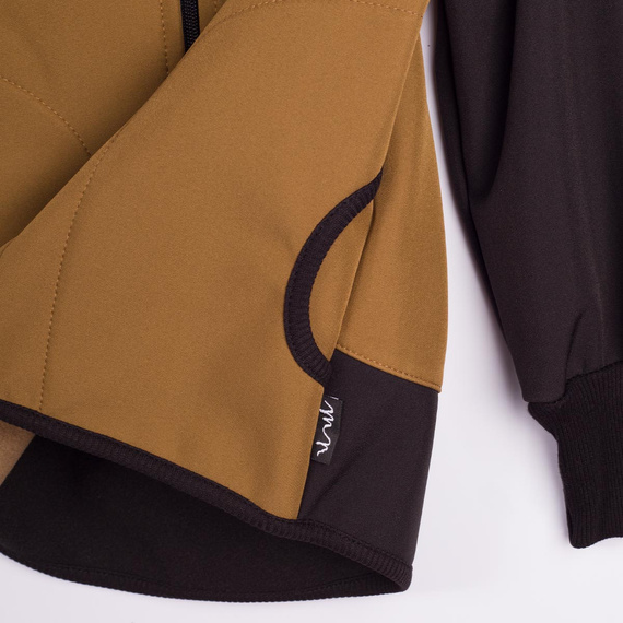229020 Nicol Kurtka softshell chłopięca polar kaptur odblask- oliwkowa