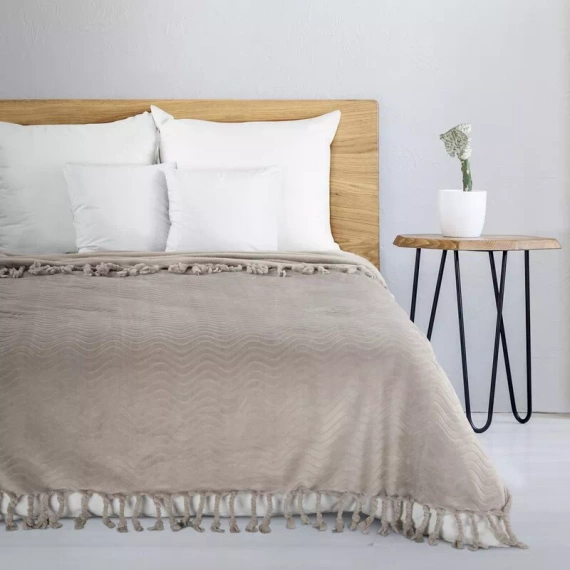 Emma Koc narzuta z frędzlami Eurofirany beżowy