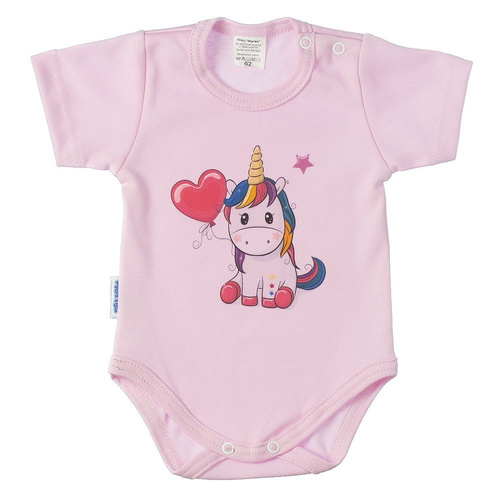 Miś z Serduszkiem body niemowlęce krótki rękaw Martex ecru