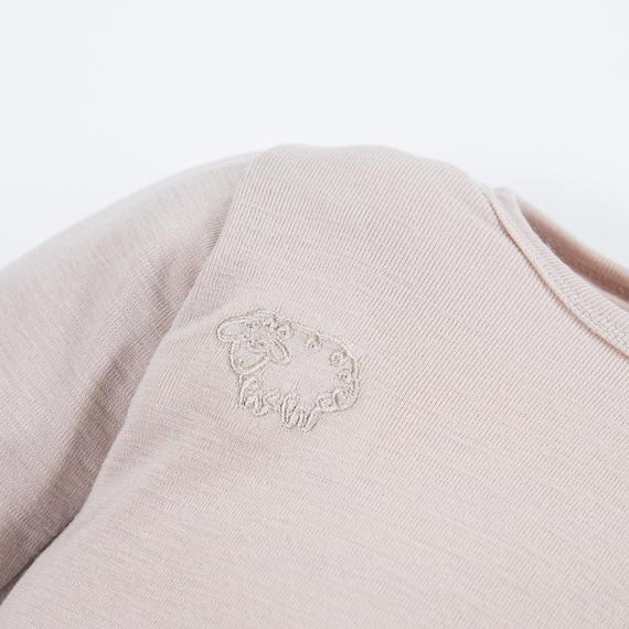 Merino Body rozpinane z wełny merynosów Eevi - beżowe 