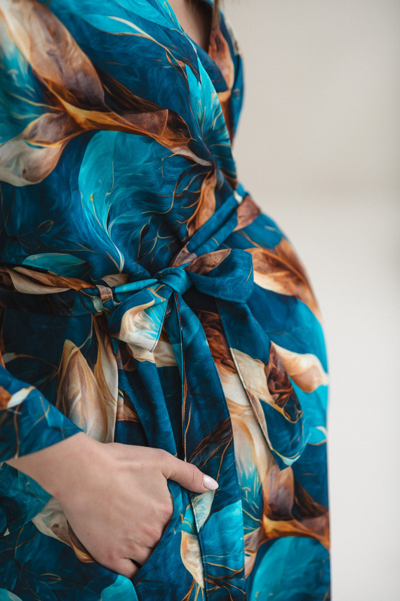 Milk&Love bambusowy szlafrok ciążowy Marmaid kimono 100% wiskoza