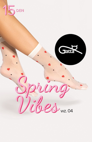 Spring Vibes wz.04 Skarpetki Damskie 15 den Gatta - NATURAL -red
