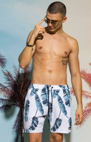 KMB-218/01 Kąpielówki męskie Atlantic- biały