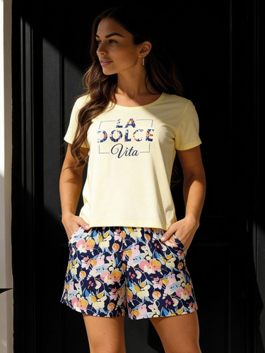 Piżama damska Cornette Dolce Vita 880/331, 100% bawełna, krótki rękaw