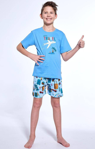 790/121 Travel 3 Piżama chłopięca Cornette niebieski