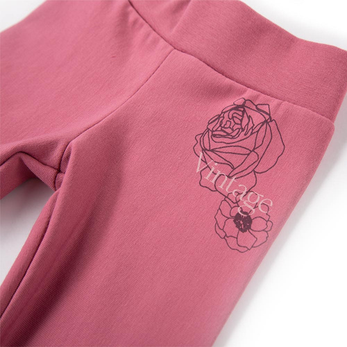 Roses Legginsy bawełniane dla dziewczynki Eevi - ciemny róż