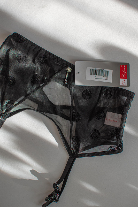 741 Yolanda Pas do pończoch De Lafense- czarny