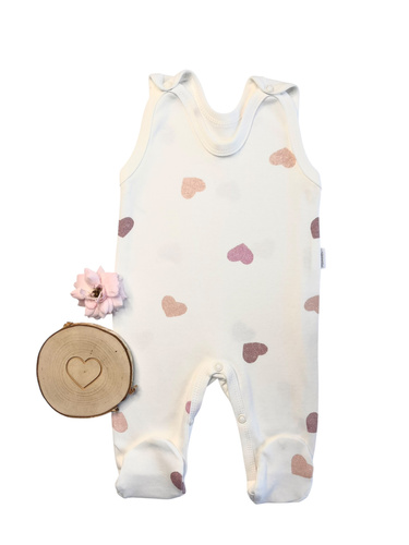 Śpiochy niemowlęce Mamatti SC15030 – w serduszka, bawełniane