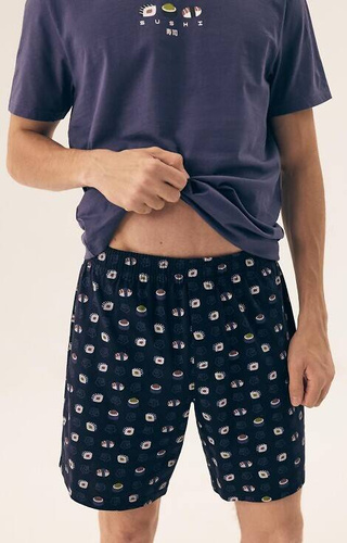 42606 Sake Piżama Męska Core Henderson - steel blue