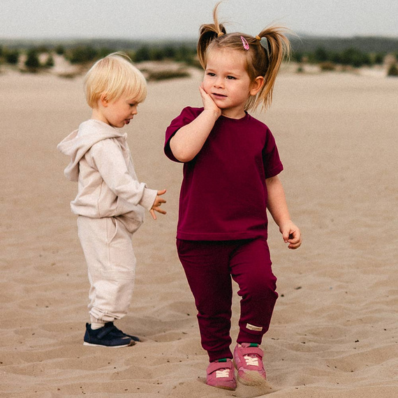 T-shirt dziecięcy oversize Eevi Simply Comfy 100% bawełna- bordowy