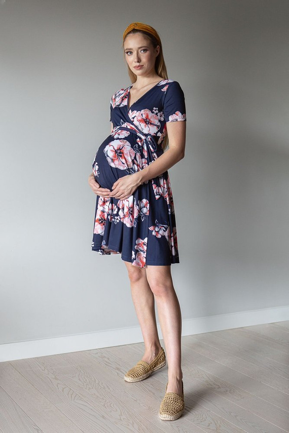 122 Sukienka ciążowa i do karmienia MIRACLE- czarny