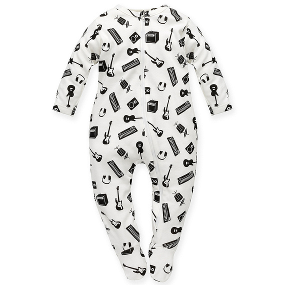 Lets Rock Pajac na zamek z nadrukiem Pinokio - ecru