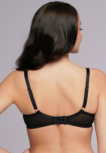 2256 Biustonosz Half Cup Ava black– Efekt Push-Up, Idealny Dekolt, Gładka Mikrofibra + Koronka | Konstrukcja K-2256