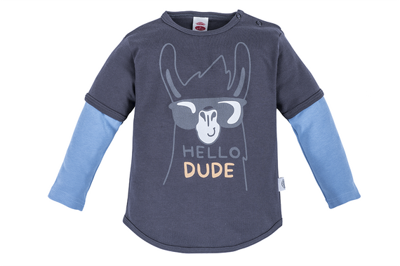 22227DR "Hello Dude G" Bluzka długi rękaw Makoma niebieski