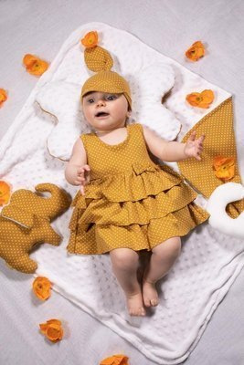 176160 Sukienko-body "Michalina" Nicol - musztardowy