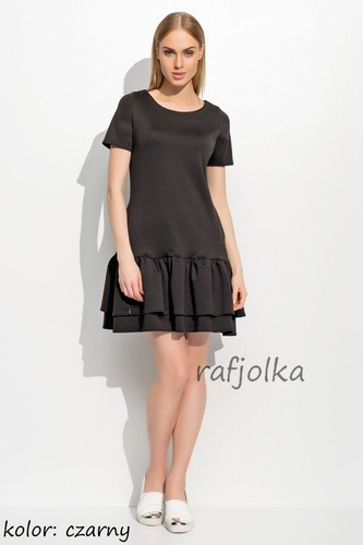 M312 Sukienka Makadamia - czarny