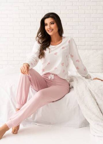 Sweet Long Piżama damska Donna różowy pudrowy