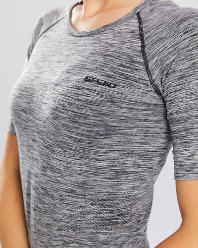 Melange Rashguard bluzka damska krótki rękaw Spaio grey