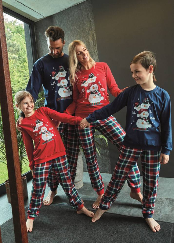 115/236 Snowman Piżama męska świąteczna Cornette - granatowy 