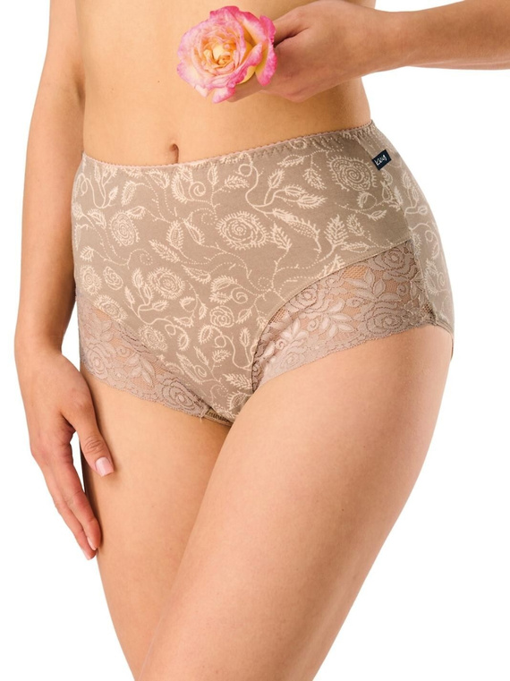 Figi LPF 599 Key beżowy-mocca maxi bikini - Wysoka jakość bawełny, komfort i elegancja