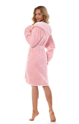 2417 Sara szlafrok damski L&L różowy pudrowy	