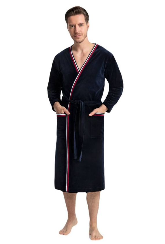 854 Szlafrok Męski Luna granatowy