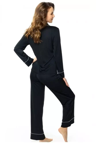 86562 Elitte Piżama damska rozpinana Mewa czarny