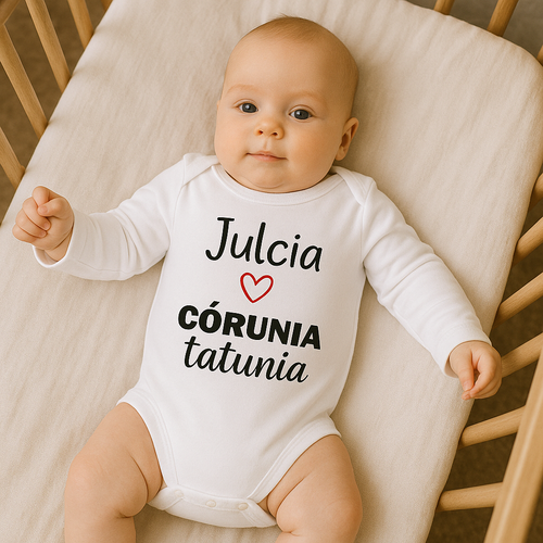 Body długi rękaw "Córunia tatunia z imieniem" Moocha biały 