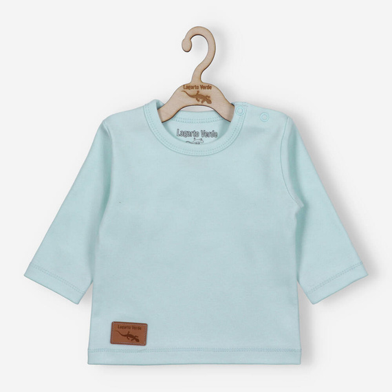 KAR-0014/NIE Bluzka z długim rękawem gładka Lagarto Verde - niebieski