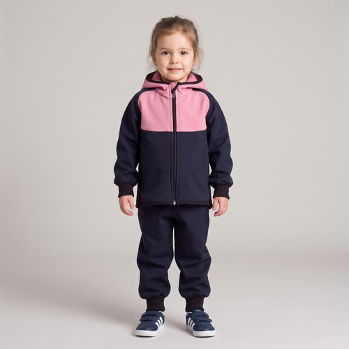 229040 Nicol Kurtka dziecięca softshell polar kaptur odblask- różowa