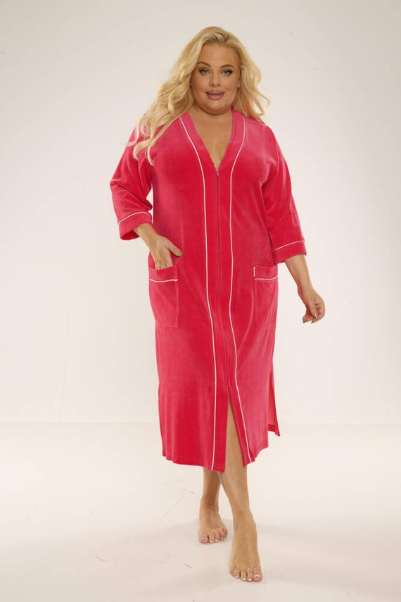 974 / 352 Welur Szlafrok damski Forex - malina