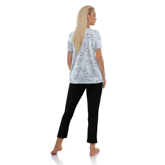 2425/15 Piżama damska Sesto Senso pieski/szary