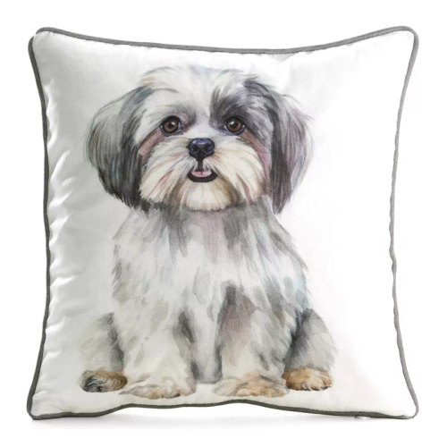Poszewka Animal Shih Tzu 45x45 welwet Eurofirany z suwakiem