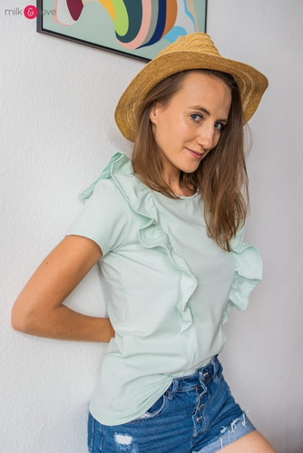 Milky Waves bluzka do karmienia z krótkim rękawem Milk&Love miętowy