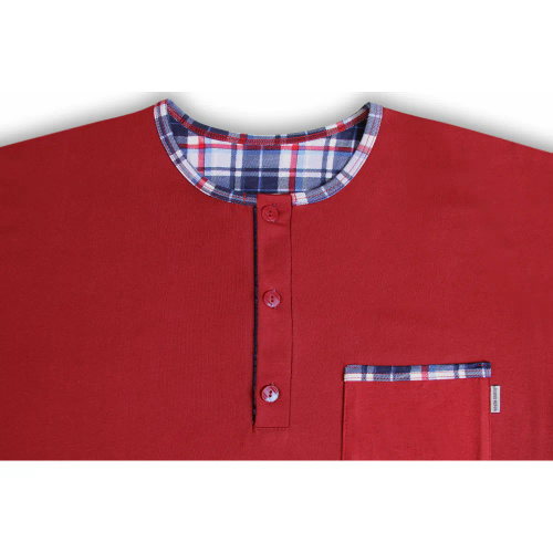 3113 Koszula męska z szlafmycą Sesto Senso bordowy 