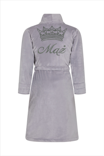 Mąż + Korona Szlafrok męski polarowy ByShelly - jasny szary/szary