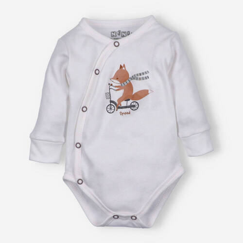 ABN-4702/ECR Cute Cars Body kopertowe z bawełny organicznej Nini ecru