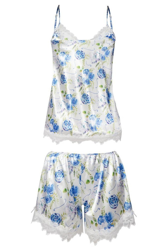 Flowers Komplet piżama damska DKaren -DK-KV ecru 006