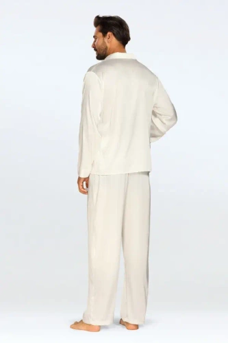 Lukas Piżama Męska Satyna - jasny ecru