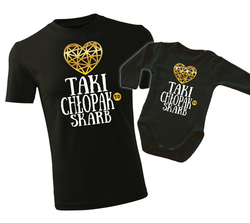 "SKARBY" Komplet dla taty i syna koszulka + body Moocha