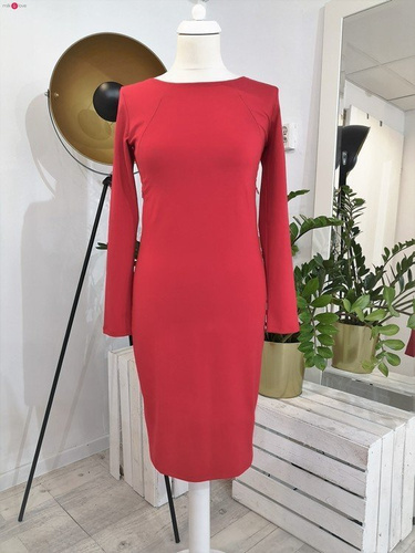 Sukienka do karmienia Milky Dress Milk&Love długi rękaw karminowa czerwień