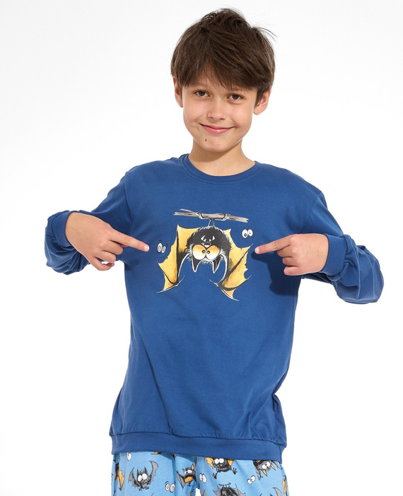Piżama Chłopięca Cornette Kids Boy 593/188,966/188 Bat 3 Jeans 100% Bawełna