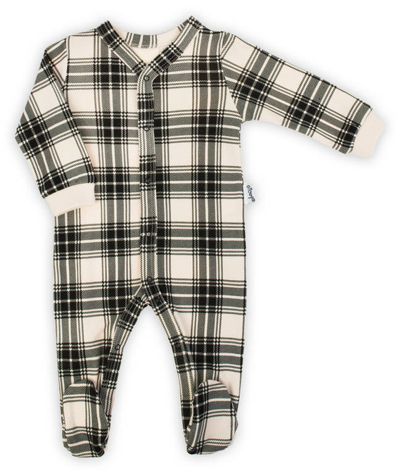 163617 Pajacyk niemowlęcy "Magia Świąt" Nicol - kratka: czarny, beżowy