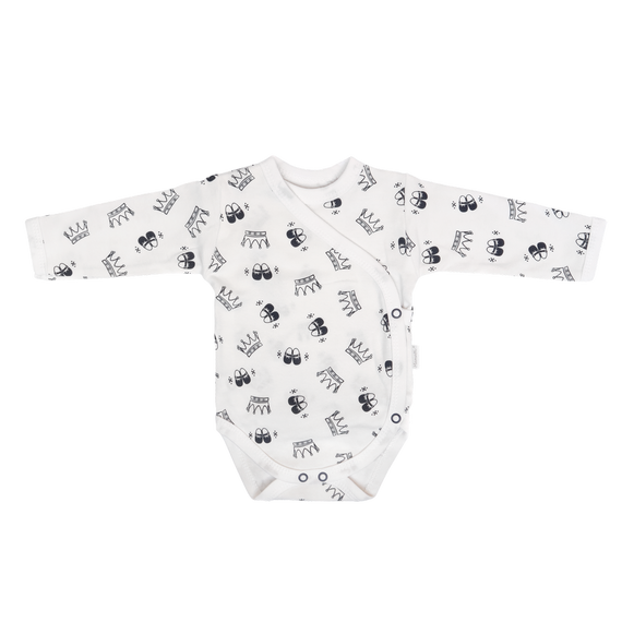 WP404 "Korona" Wyprawka niemowlęca Mamatti biało-czarne