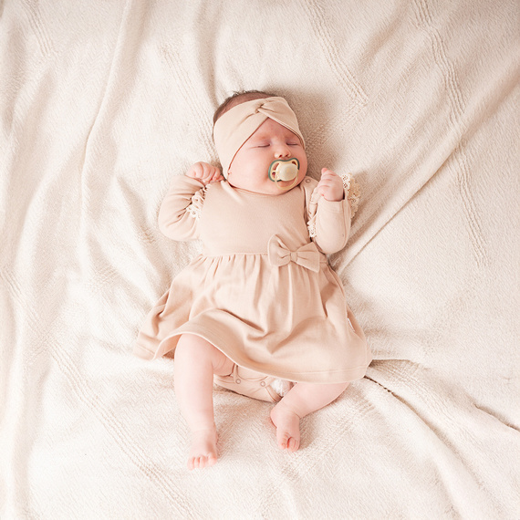 212160 Tola Sukienko-body z długim rękawem Nicol - beżowy