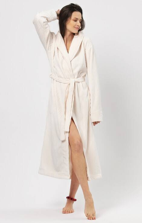 LGL 803 Długi Szlafrok Damski Key - ecru