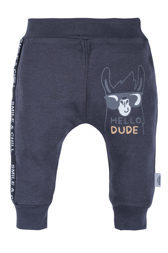10227G "Hello Dude" Spodnie niemowlęce Makoma grafitowy