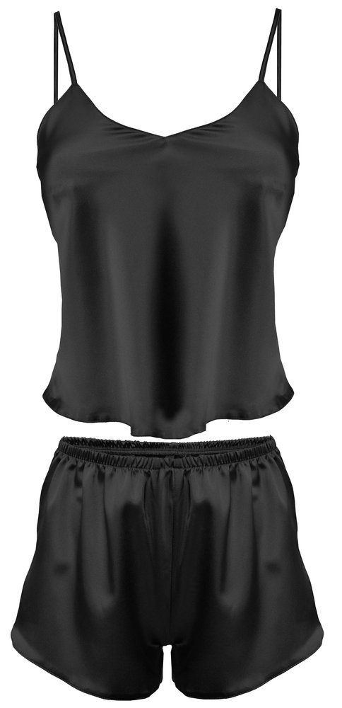 Karen Komplet piżamka damska satyna DKaren - czarny