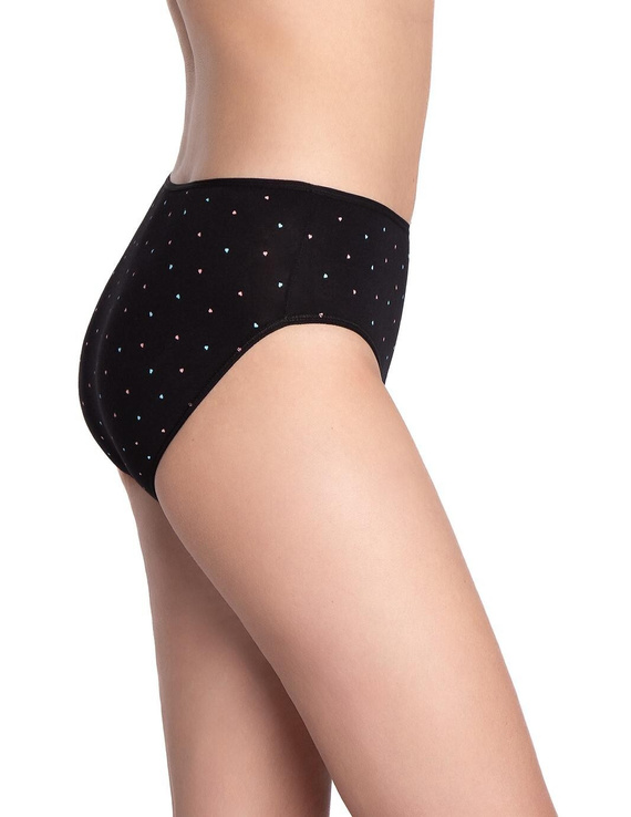 Figi Lama L-122 BI-65 różowy/czarny– klasyczne bawełniane bikini, 3 sztuki w zestawie